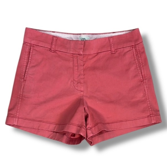 J Crew Women's Pink Chino Shorts 4" Inseam Size 6 Classic Preppy Quite Lux - Picture 1 of 13